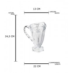Jarra 1,2 Litros 24,5cm Altura Libelula Cristal Ecologico Wolff